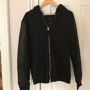 Black all saints zip hoodie