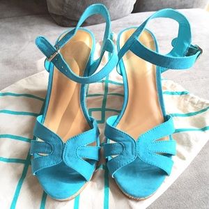 Turquoise Cork Wedges