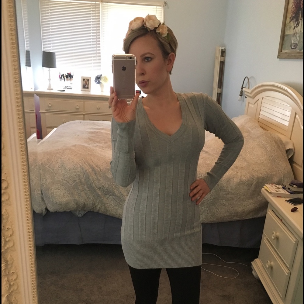 Grey sweater tunic
