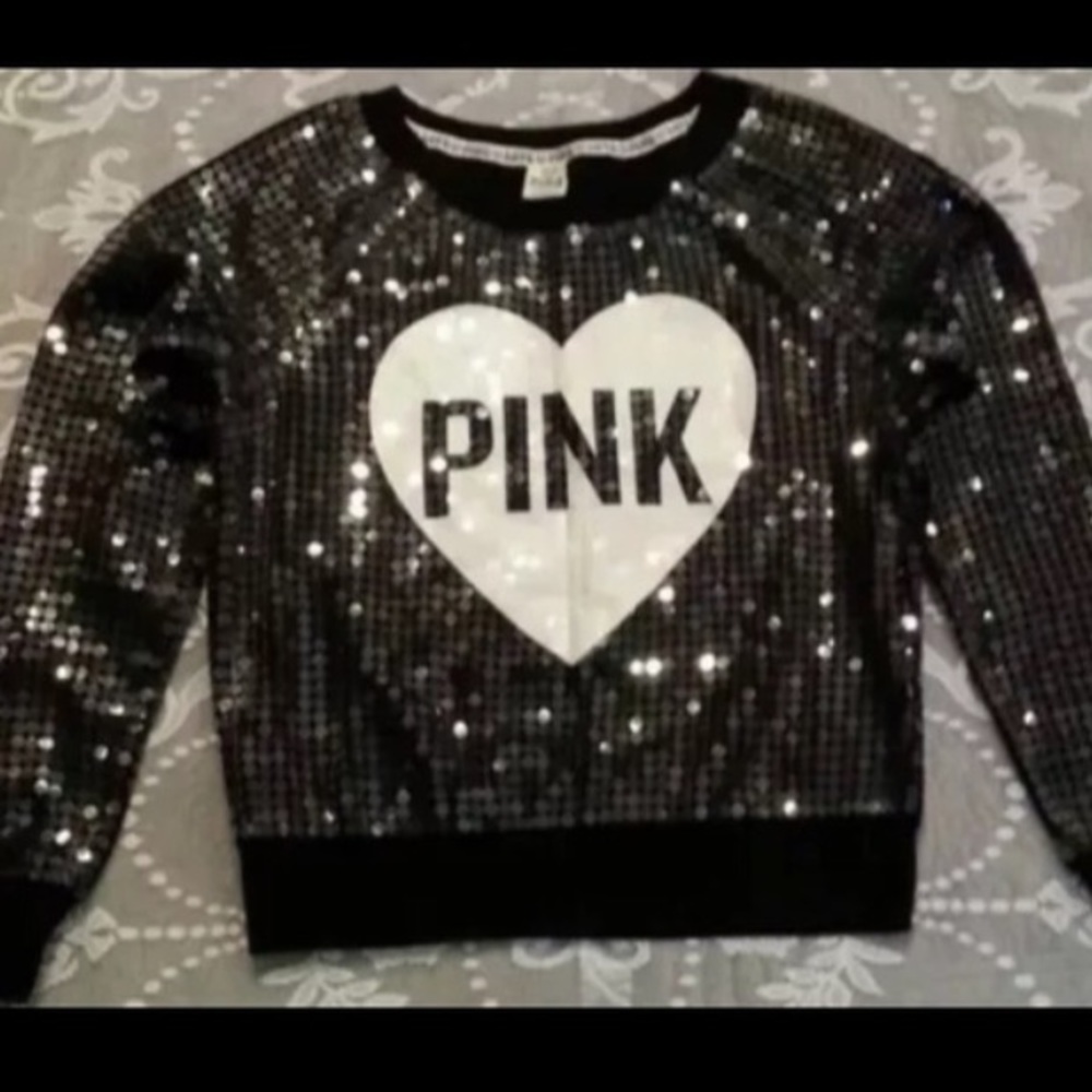 VS Pink Sequin Fashion Show Sweatshirt