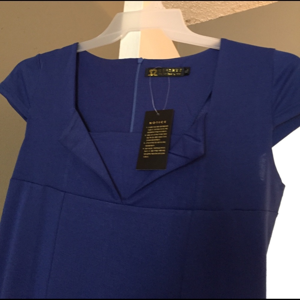 Royal blue bodycon dress