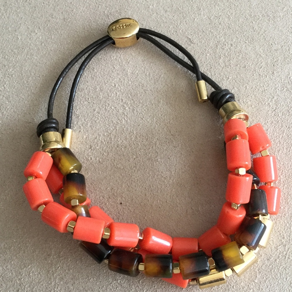 Fossil Three Strand Bead Bracelet