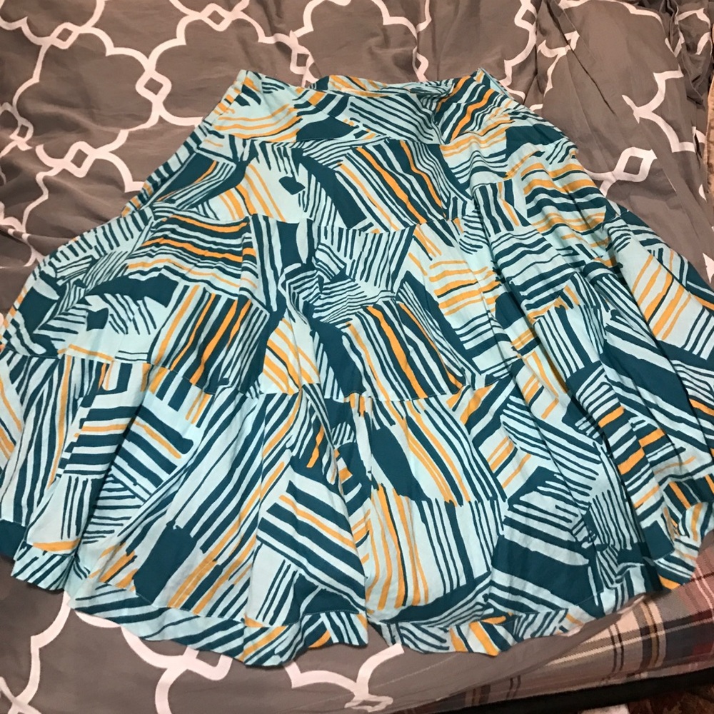 Odille Anthropologie Skirt, size 2, Blue/Orange