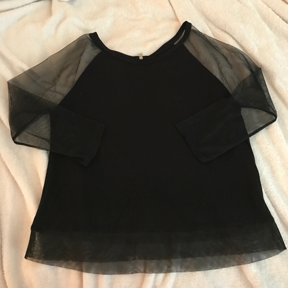 AE mesh sleeved boxy tee
