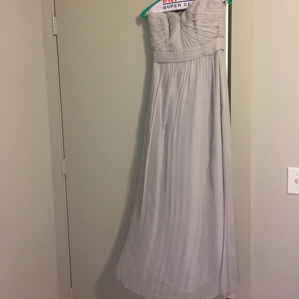 Amsale Silk Chiffon Strapless Gown, Dove Gray, 2