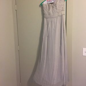 Amsale Silk Chiffon Strapless Gown, Dove Gray, 2