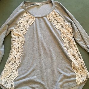Long sleeve comfy cute crocheted top