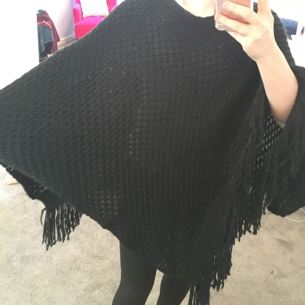 Black poncho sweater