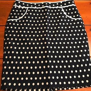 The Limited Navy Polka Dot Skirt