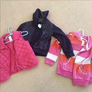 Lot of 3 girls hoodies/vest Gymboree