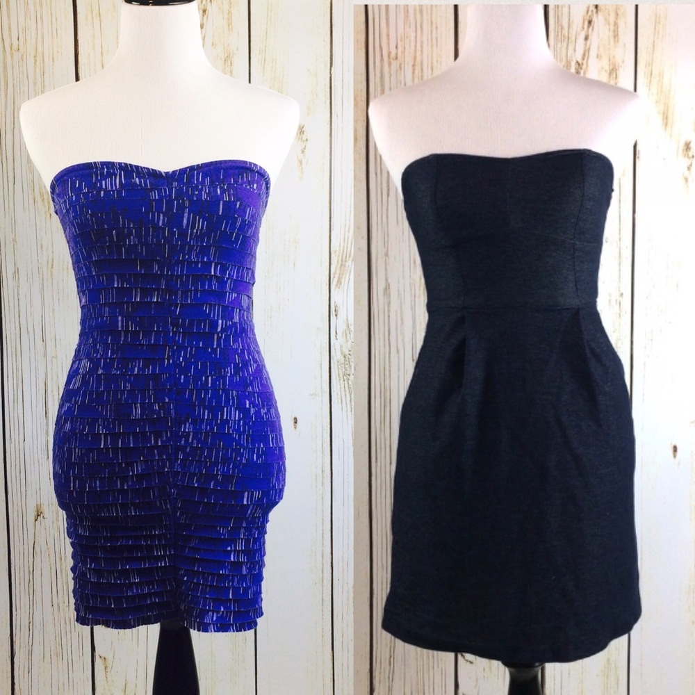 Bundle of two Silence + Noise strapless dresses