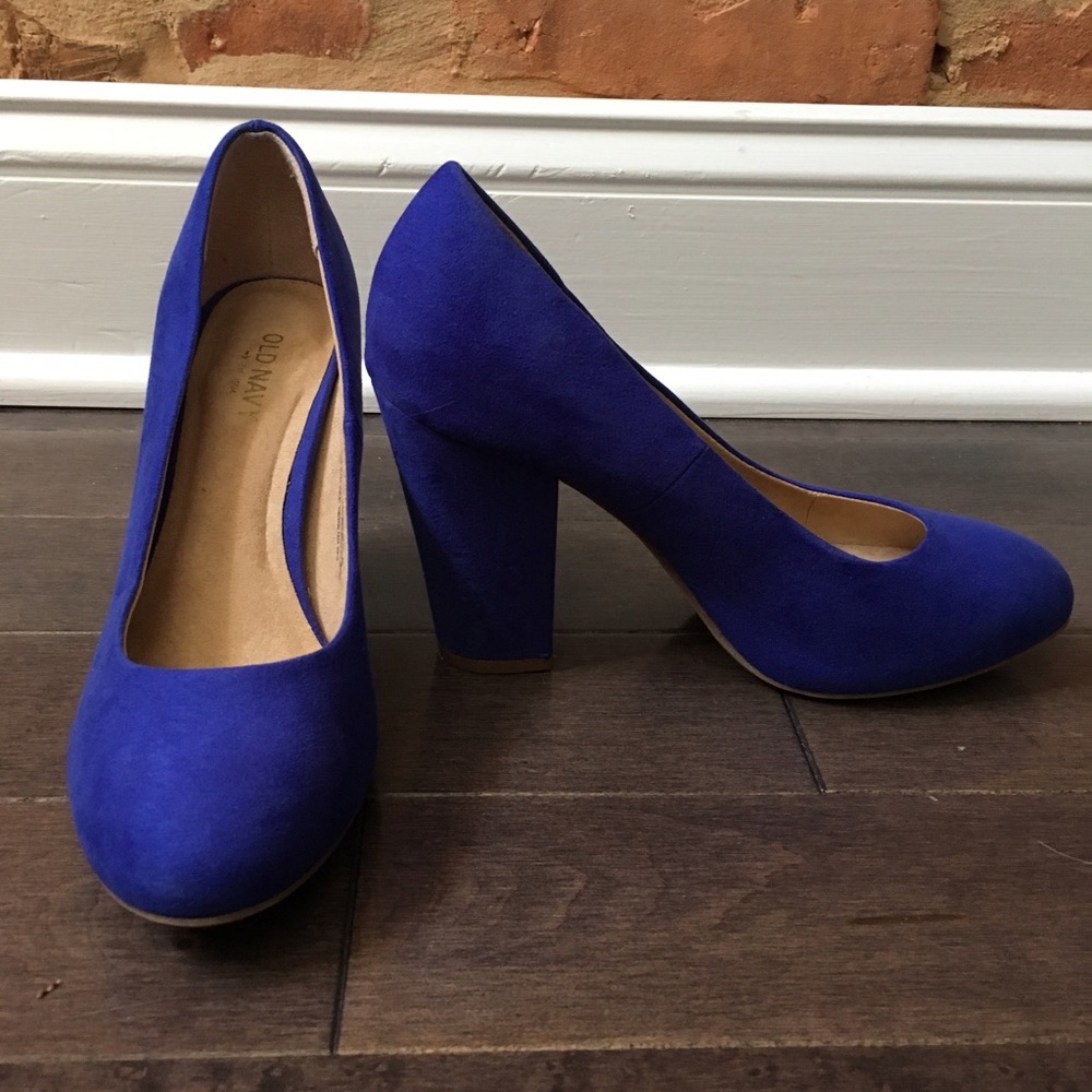 Old Navy Cobalt Blue Block Heel Pumps