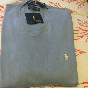 New men's Polo blue sweater