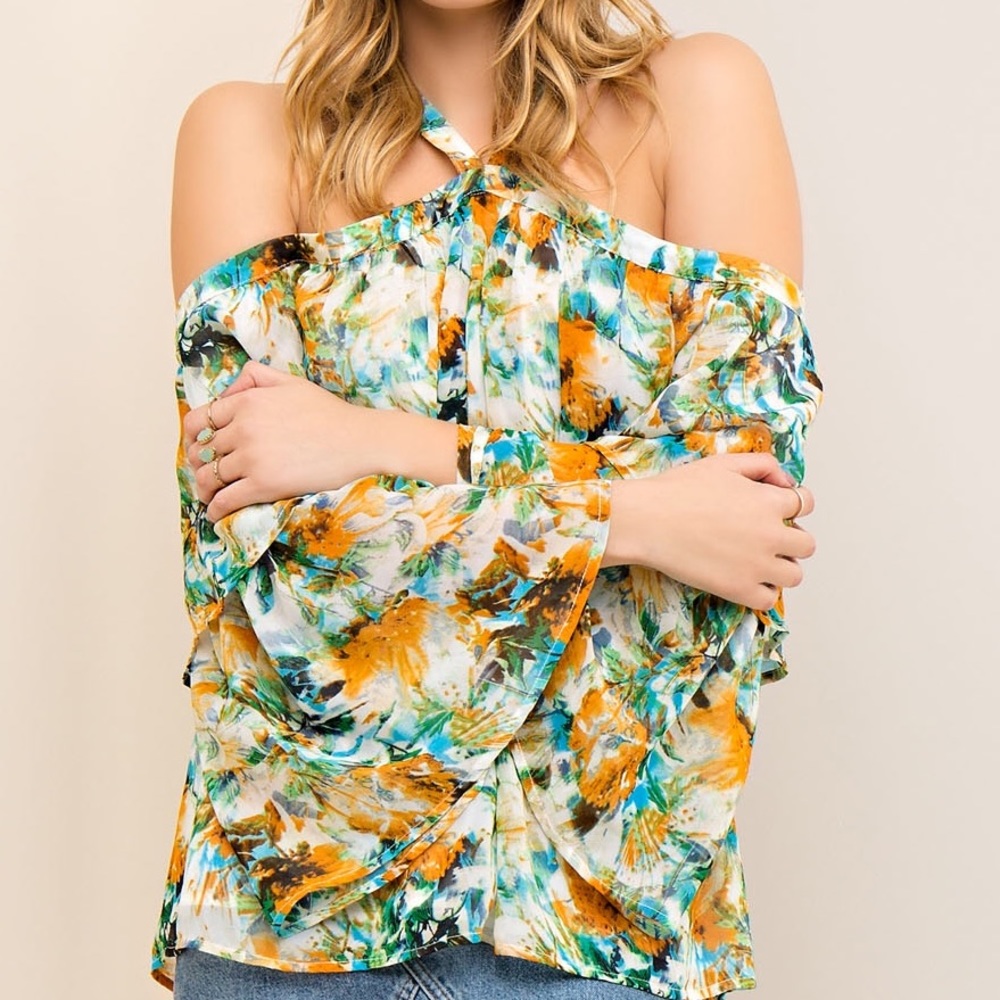 BNWT Colorful Halter Style Top