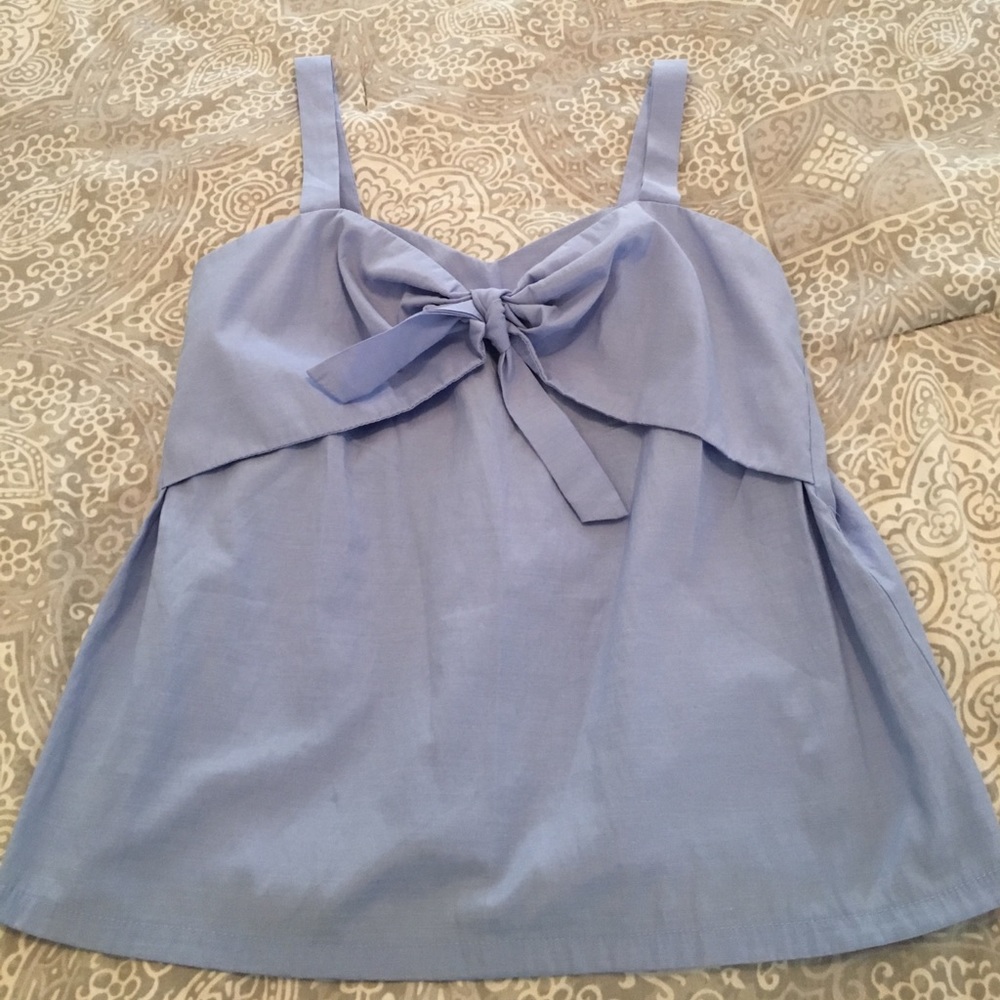 Adorable blue bow tank