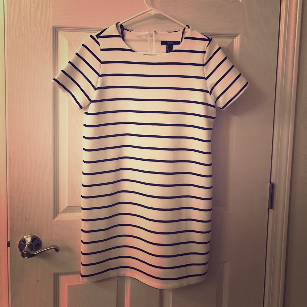 Black and white striped dress