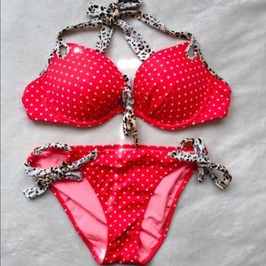 Victoria's Secret Hot Pink + Leopard bikini