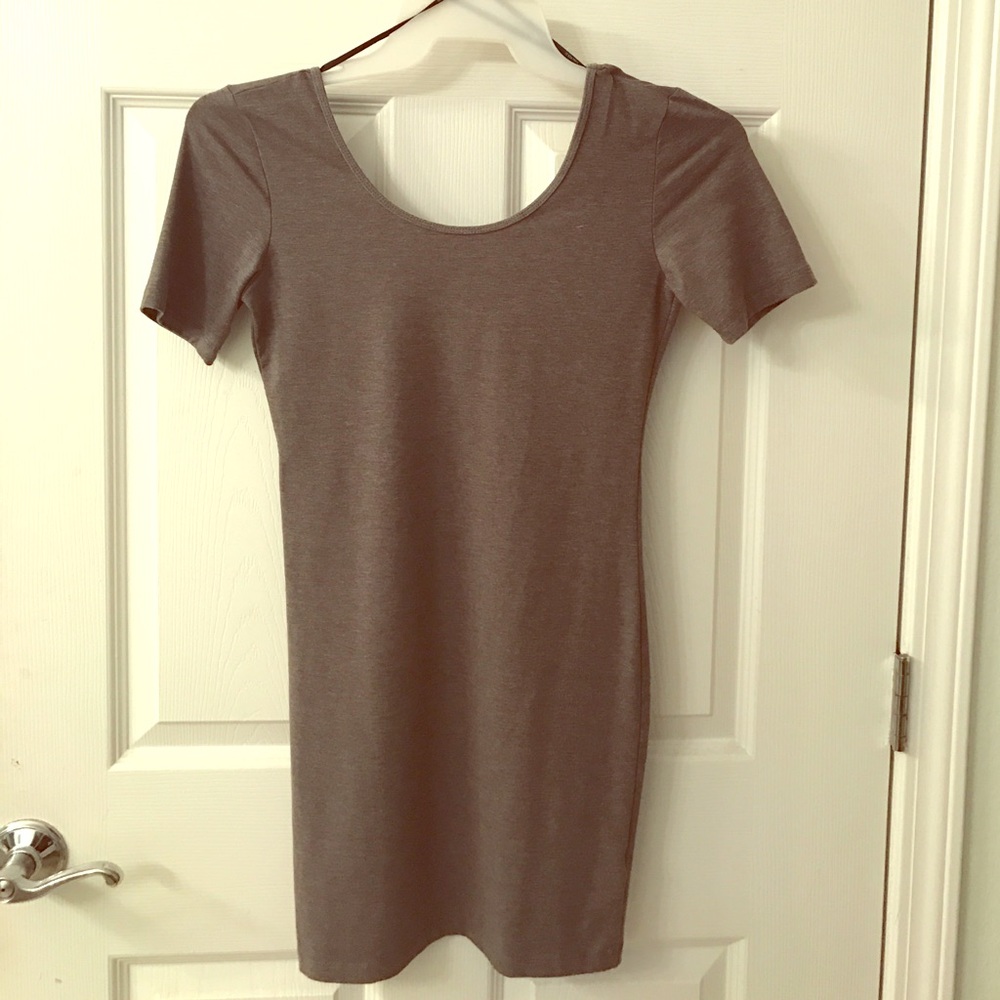 Gray form fitting dress