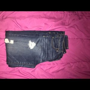 AEO ripped dark wash jeans