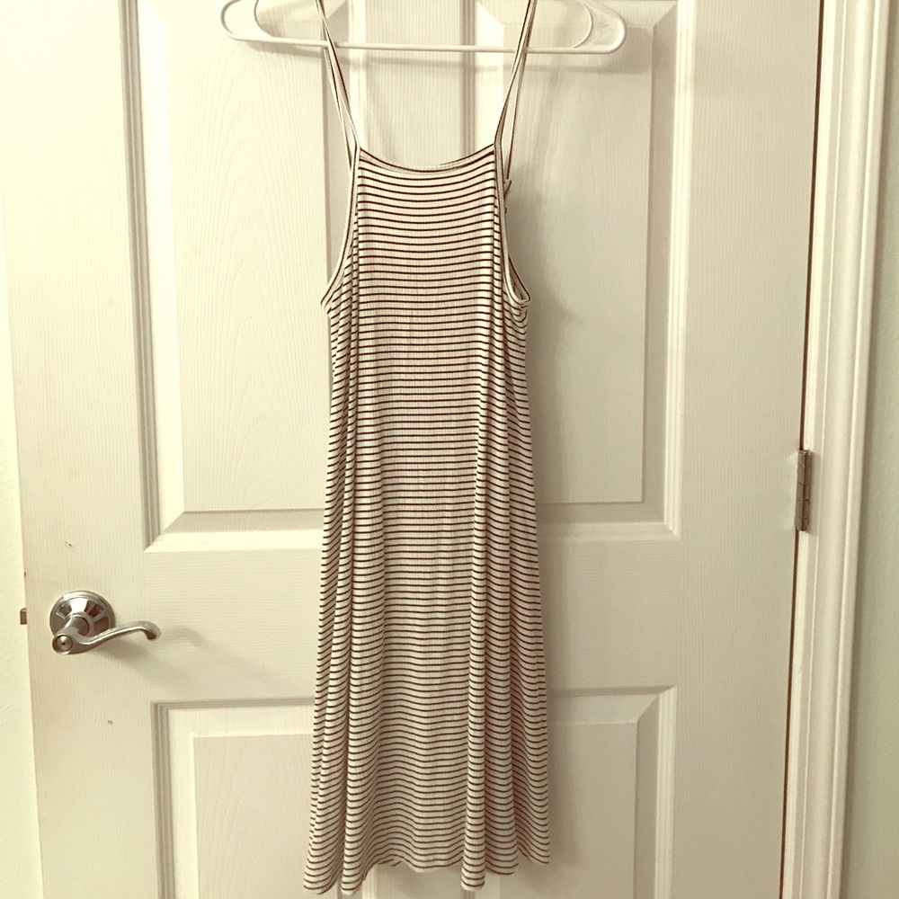 Black and white small striped dress