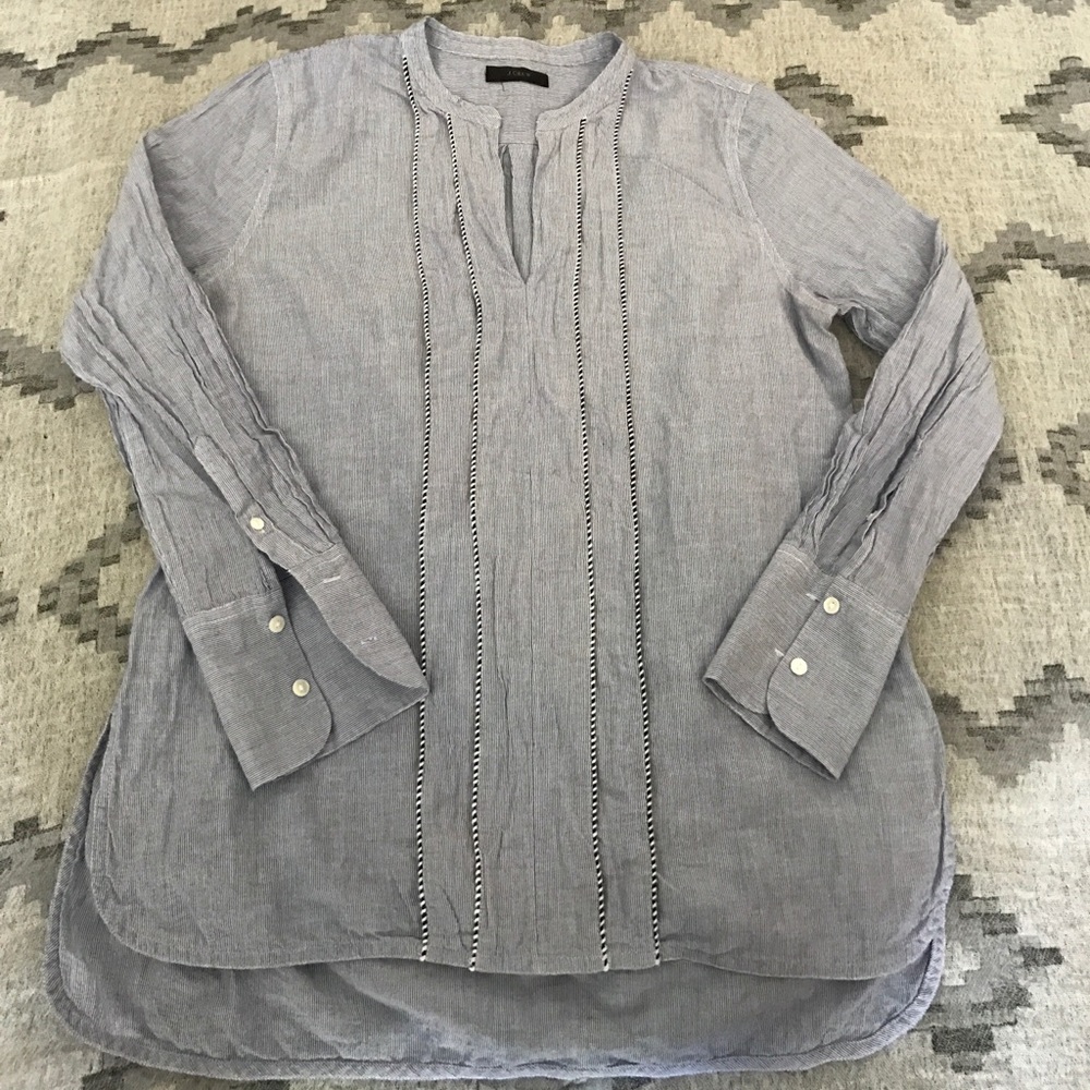 J. Crew linen cotton tunic with rope detail (sz 4)