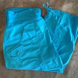 Teal maternity capris
