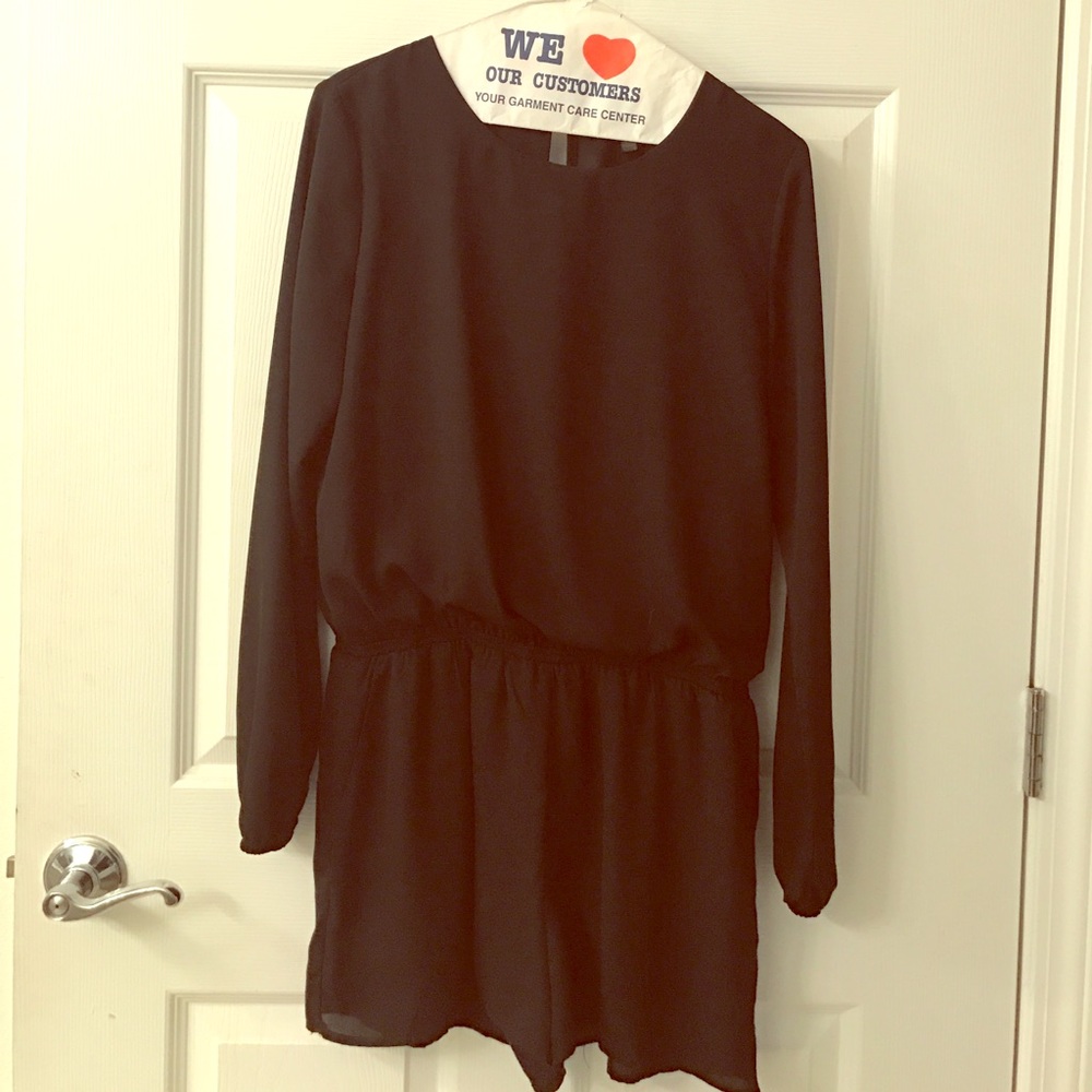 Black long sleeve romper