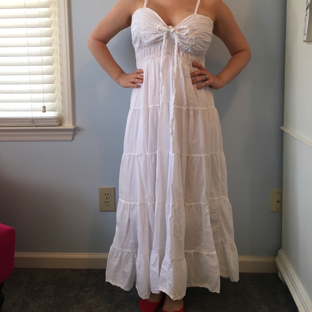 White boho maxi dress