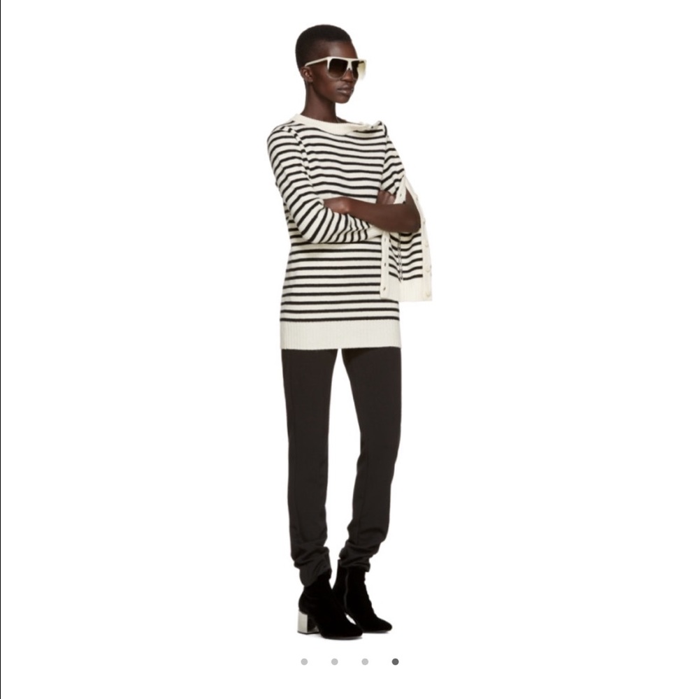 Off-white and Black Striped Sweater