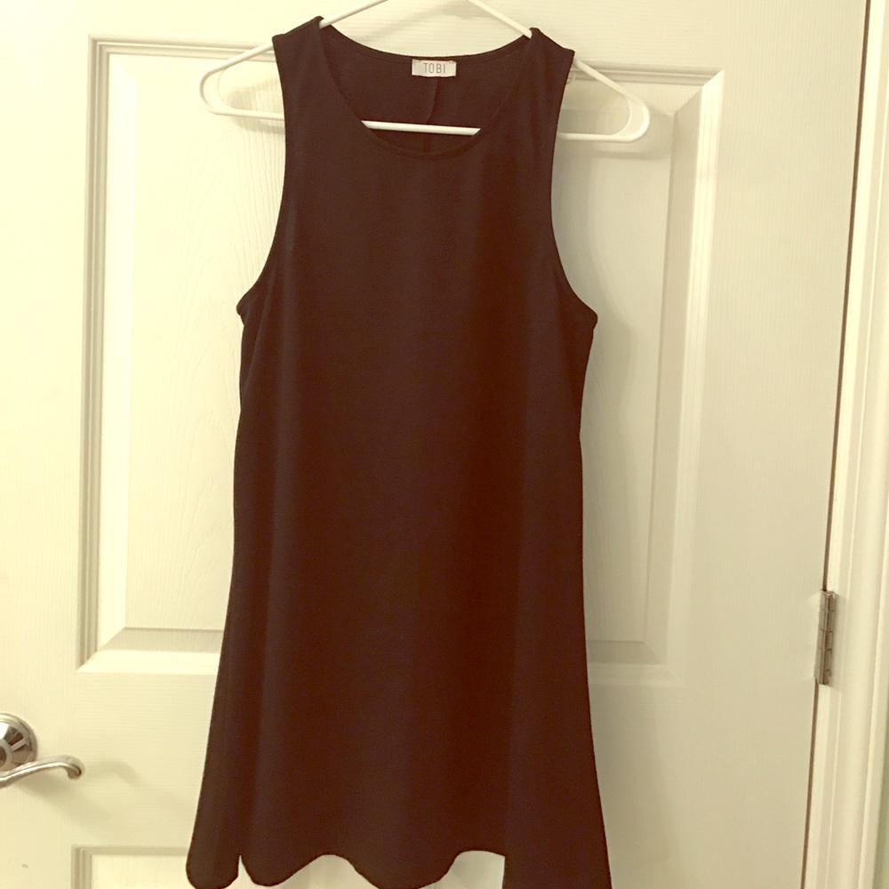 High neck black dress