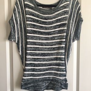 Black & White Stripe Short Sleeve Sweater