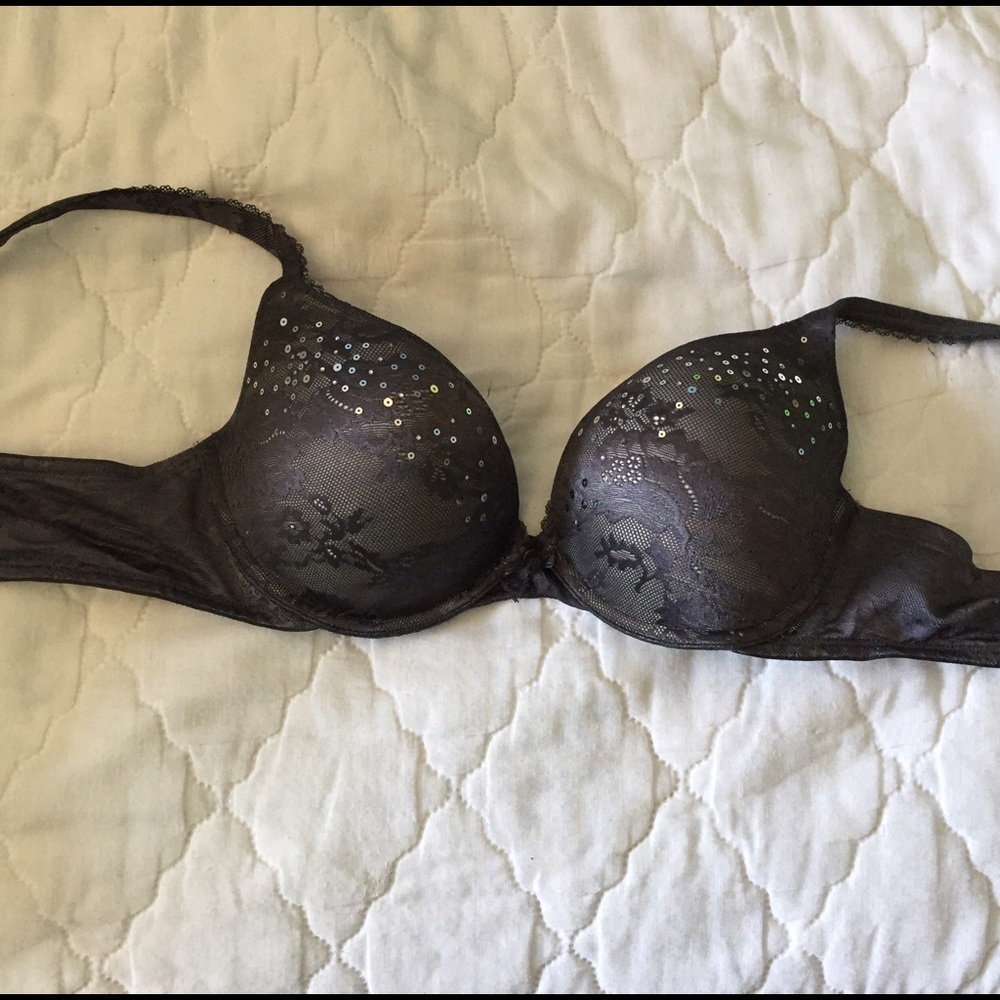 VS padded black sequined bra