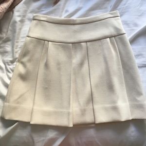 J. Crew Cream Pleated Skirt