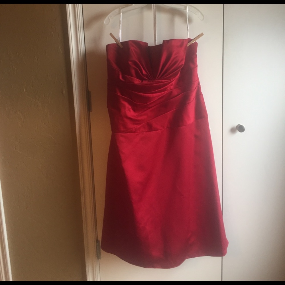 Davids bridal red formal gown size 20