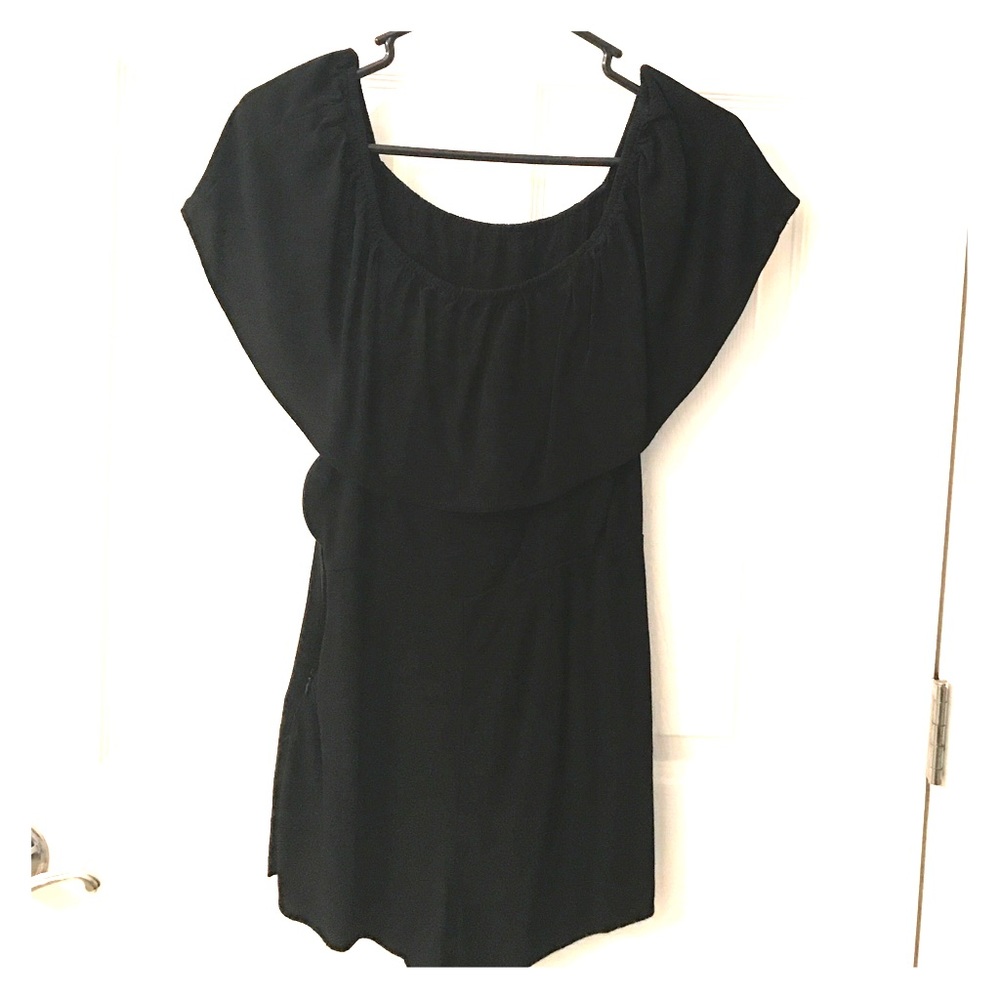Off the shoulder black romper