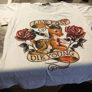 Liquor Brand "Live Fast Die Young" tee