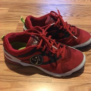 Good condition red Zumba shoes 6.5