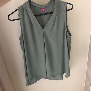 Vince Cameron green sleeveless blouse