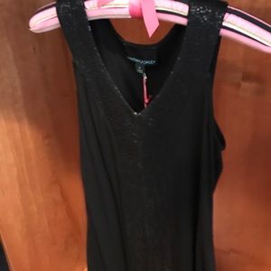 Black jersey tank with sequin detail