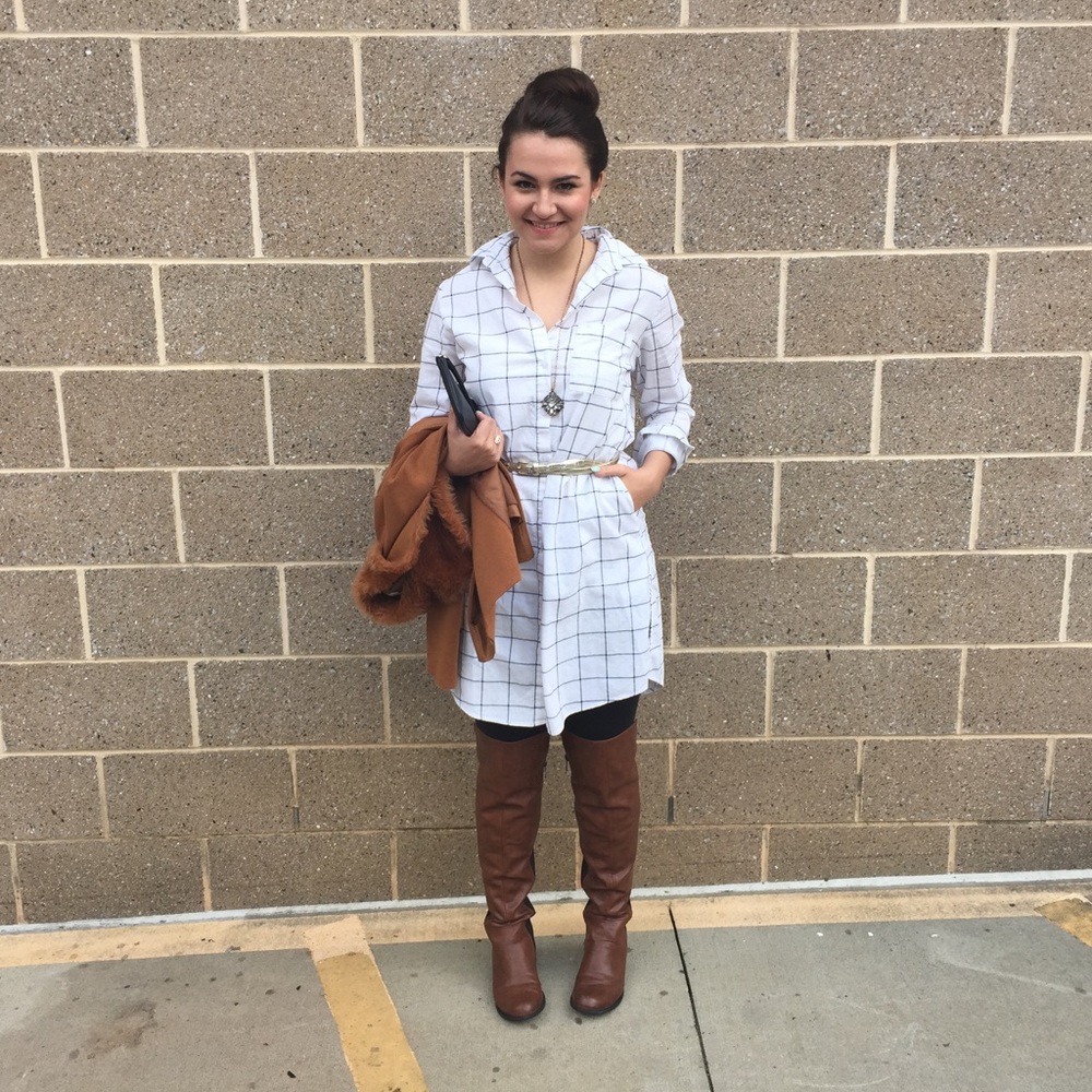 Black and White BDG Shirt Dress