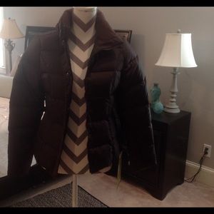 Brown down filled jacket.  NWT.  Great for cold!