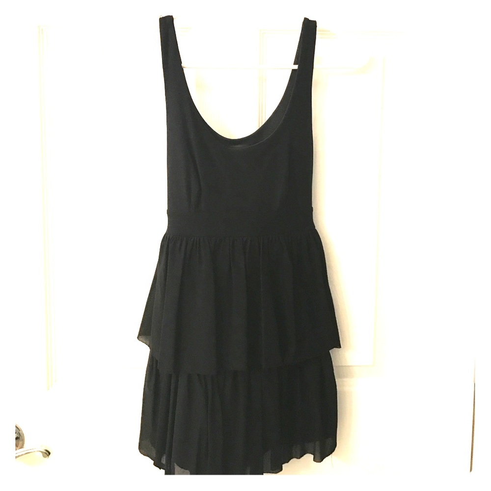 Black tank with ruffle detail