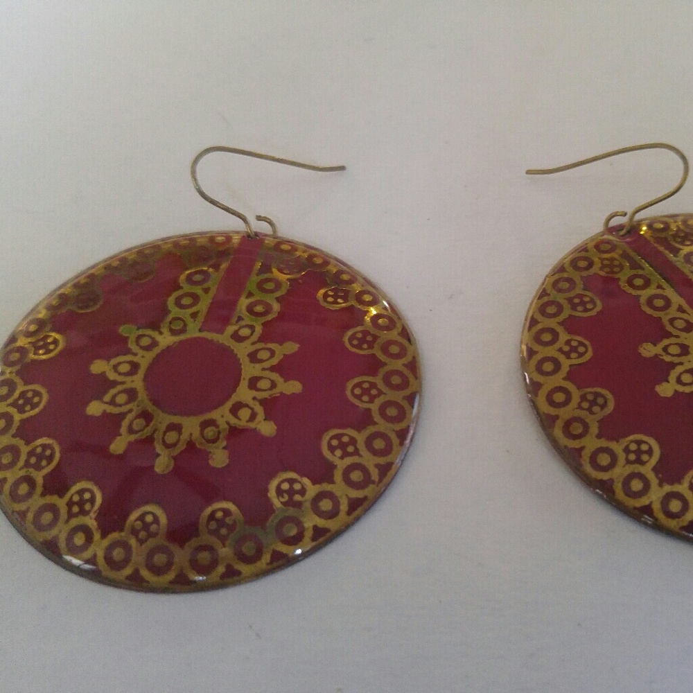 Earrings, boho style, pierced ears