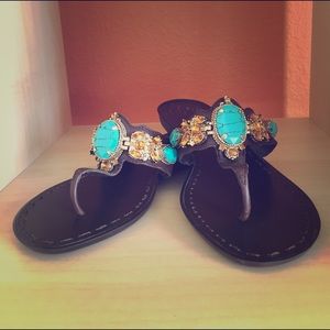 BCBGeneration Turquoise and Topaz Sandals Sz 8.5