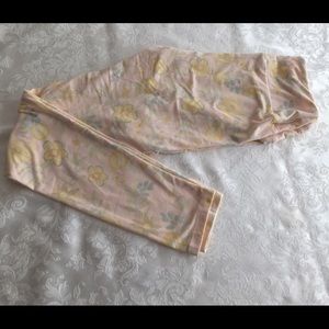 Lularoe pink with yellow flowers leggings