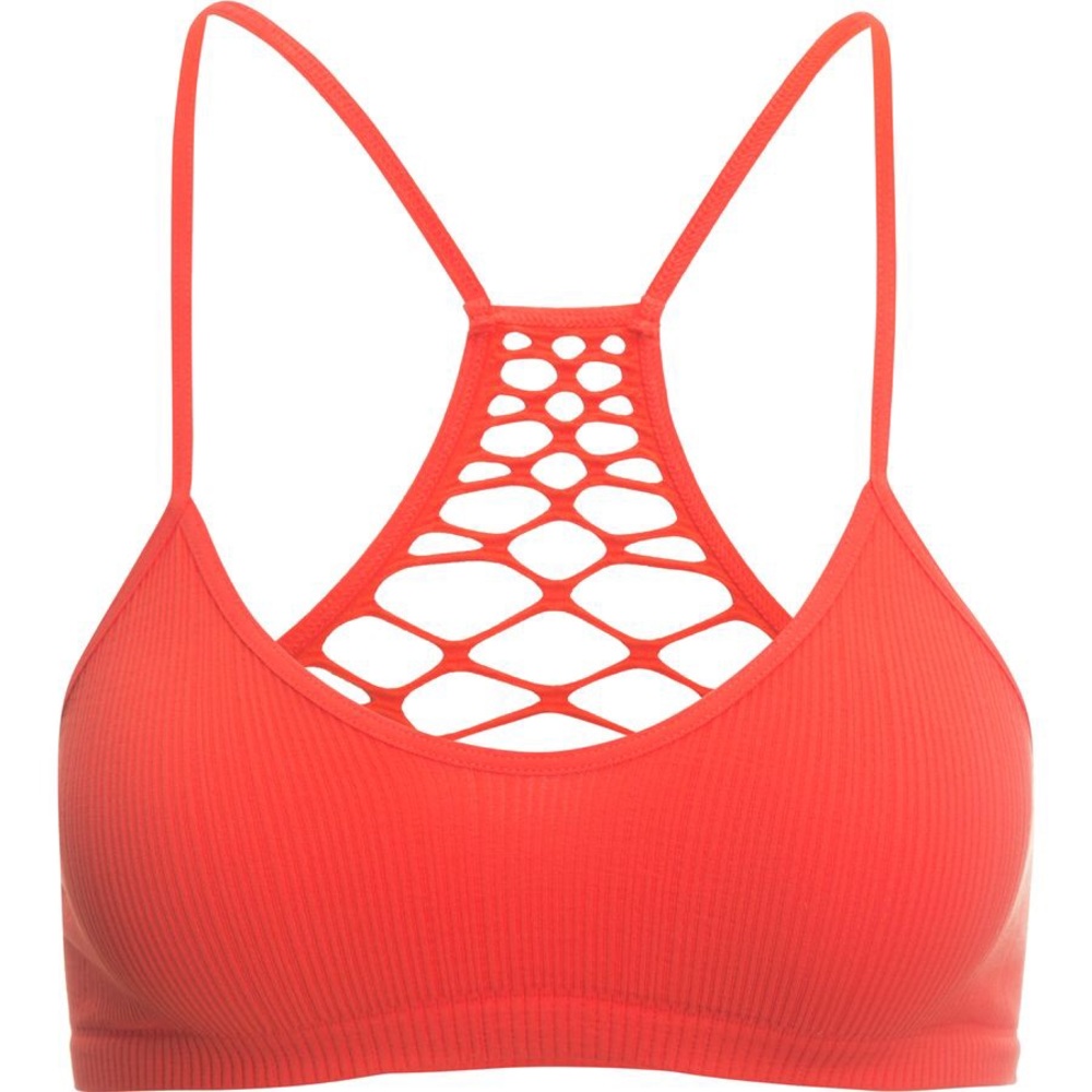 Med Orange • Free People Lattice-Detail Racerback