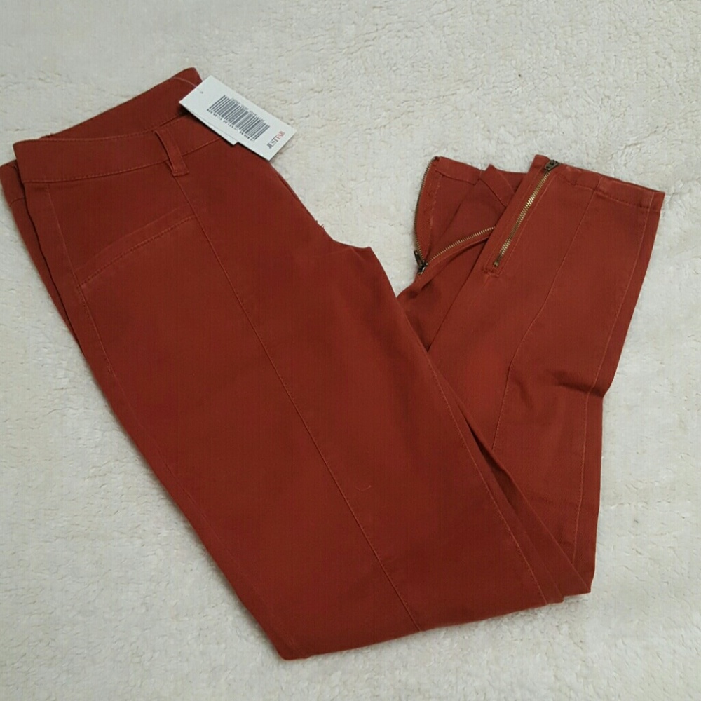Burnt orange skinny jeans