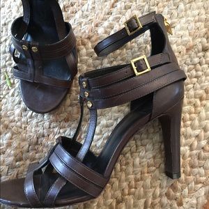 Tory Burch strappy heels, size 11 chocolate