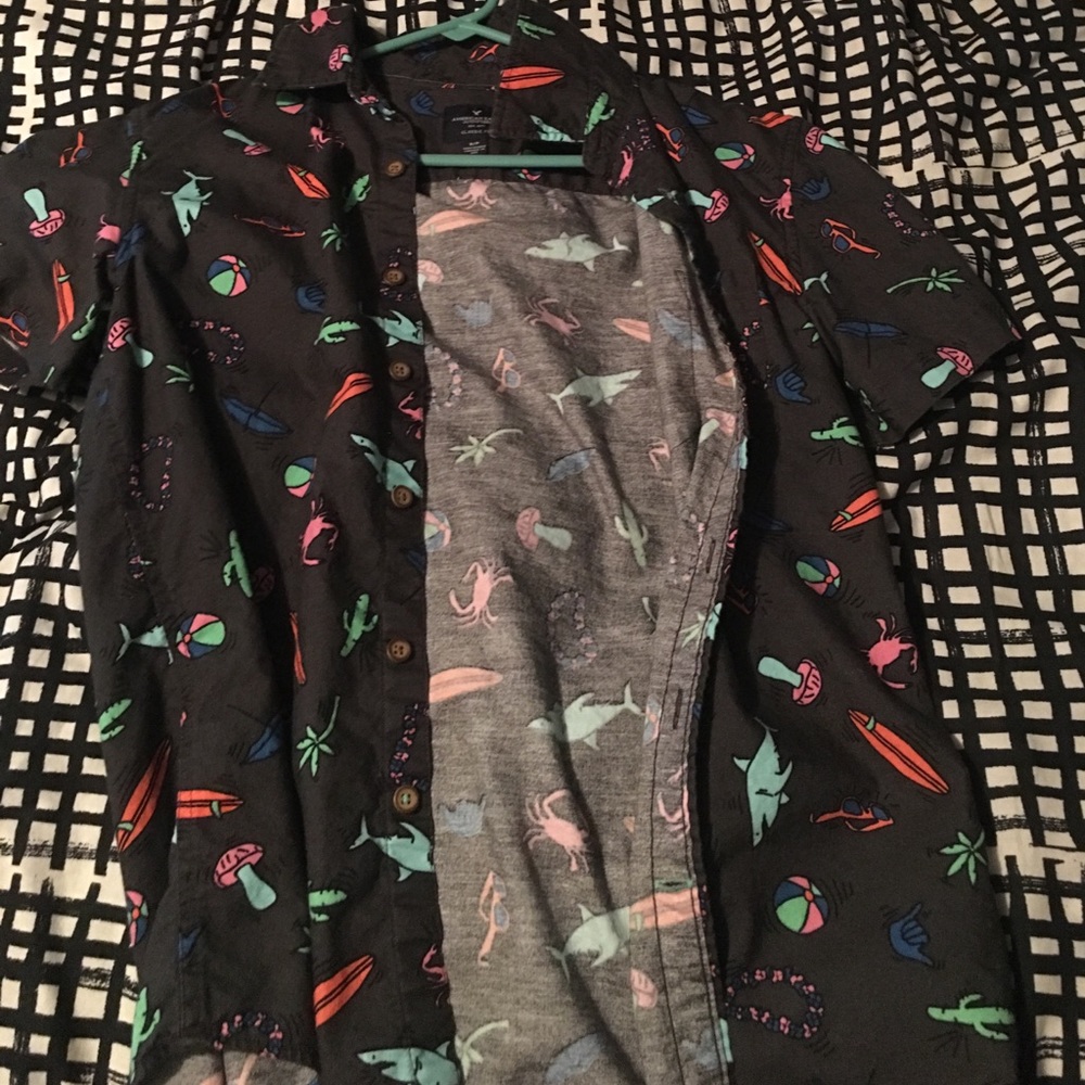 Button down short sleeved shirt
