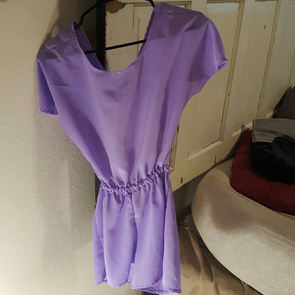 Purple romper with open back